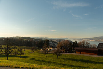View over the lake of Zurich in Switzerland