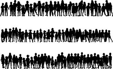 Large collection silhouettes of people.	