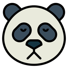 panda filled outline icon style