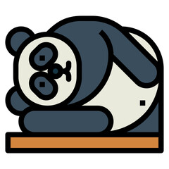 panda filled outline icon style