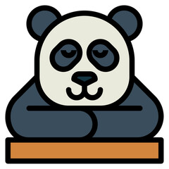 panda filled outline icon style