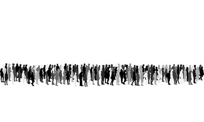 Large collection silhouettes of people.	