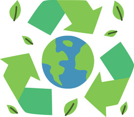 Recycling icon design elements for decoration.