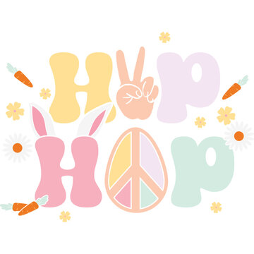 Hippie Easter Clipart Vector