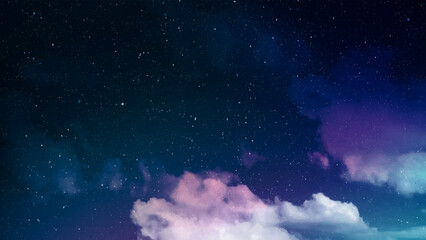 Naklejka na ściany i meble Nebula and stars in night sky, abstract background