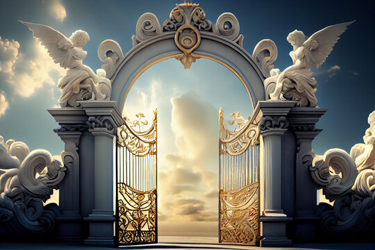 heaven gates with angels