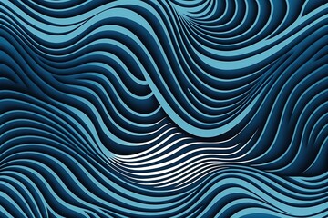 Fototapeta na wymiar Rhythmic Waves. Seamless Blue Vector Pattern. Generative AI