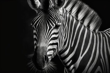 Fototapeta na wymiar a picture of a zebra. The black and white one. Generative AI