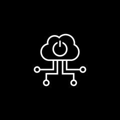 Simple element illustration. Edge Computing concept outline symbol icon isolated on black background.