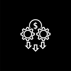 Efficient use of funds or money management icon icon isolated on black background.