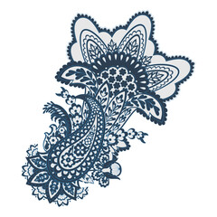 Damask Paisley Floral oriental vector Isolated Pattern