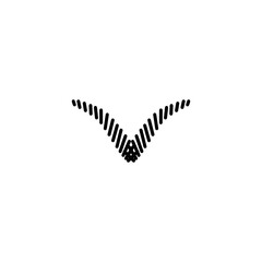 Bird icon. Simple style nature wild poster background symbol. Bird brand logo design element. Bird t-shirt printing. vector for sticker.