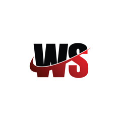 Letter WS simple logo design vector