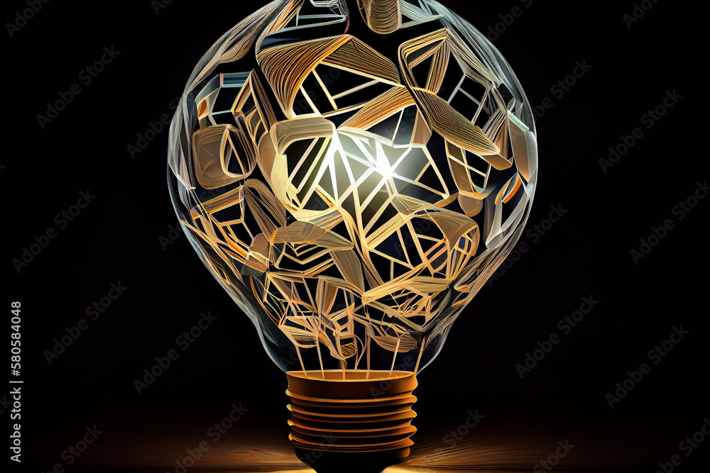 Aufkleber light bulb is one that depicts the filament inside the bulb. generative ai technology.