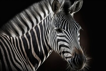 Fototapeta na wymiar Animal zebra portrait. Generative AI