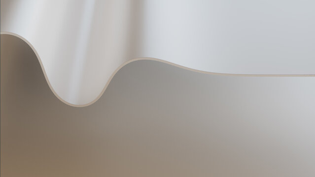 Curvy White Surface with Copy-Space. Contemporary 3D Abstract Background