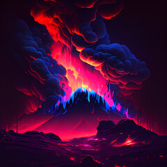 Neon smoke background. Created by AI tool.