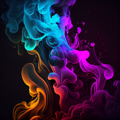Neon smoke background. Created by AI tool.