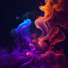 Neon smoke background. Created by AI tool.