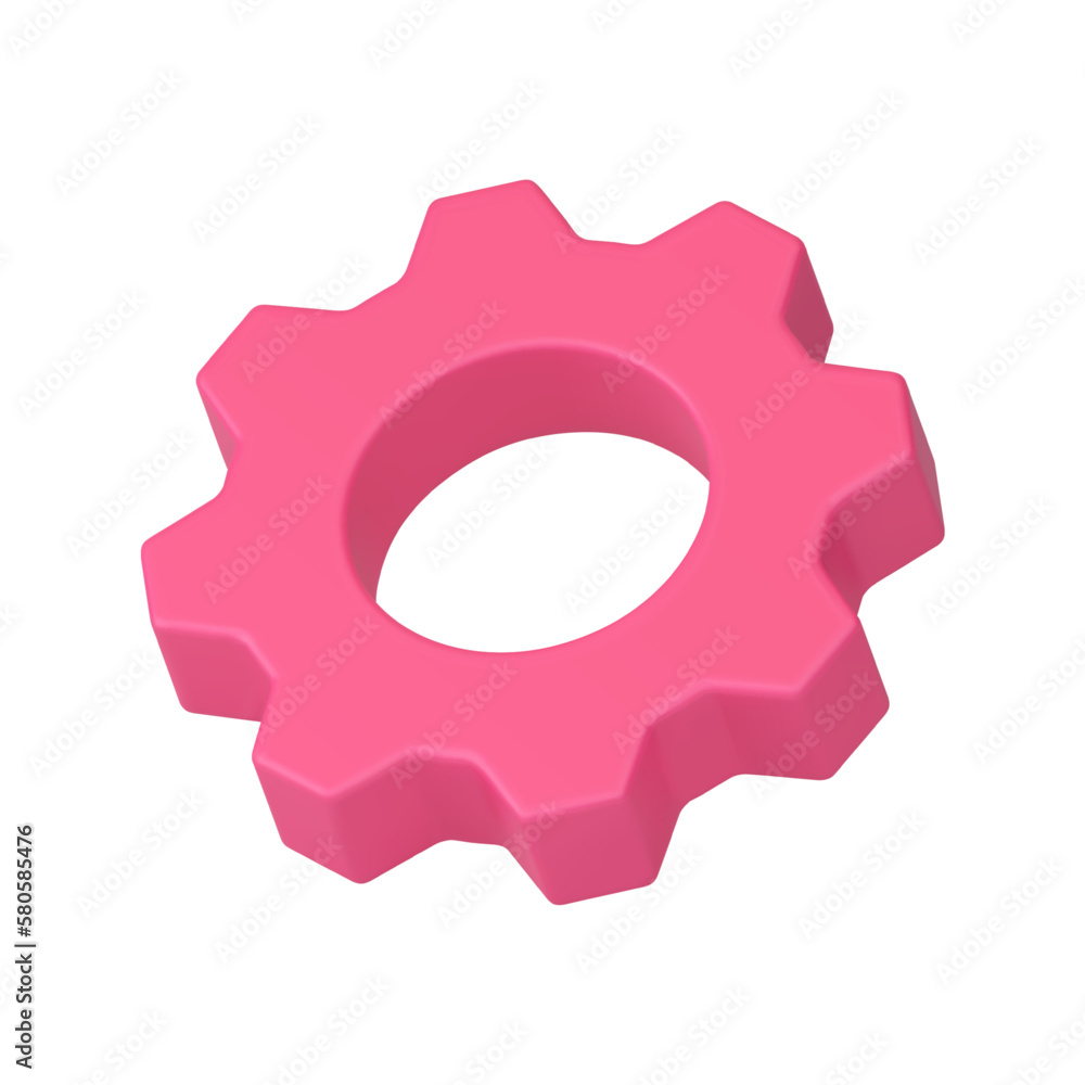 Poster settings gear cog wheel program configuration process repair optimization 3d icon realistic vector