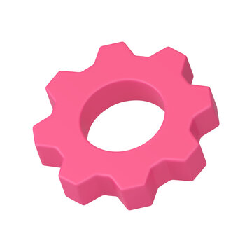 Settings gear cog wheel program configuration process repair optimization 3d icon realistic vector