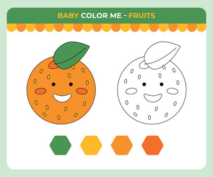 Dot-to-dot game for children, Fruit orange, Summer children game