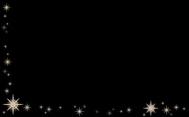 クリスマス☆イラスト素材 キラキラ星のL字フレーム・小 招待状など 黒背景 色違い・差分あり