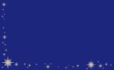 クリスマス☆イラスト素材 キラキラ星のL字フレーム・小 招待状など 紺背景 色違い・差分あり