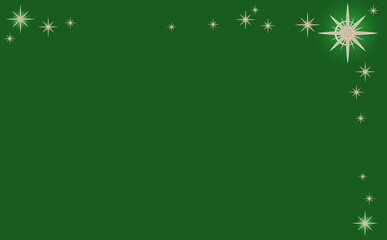 クリスマス☆イラスト素材 キラキラ星のL字フレーム・大 招待状など 緑背景 色違い・差分あり