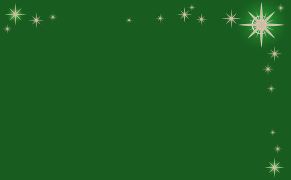 クリスマス☆イラスト素材 キラキラ星のL字フレーム・大 招待状など 緑背景 色違い・差分あり