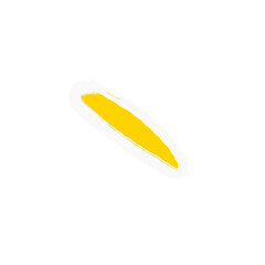 yellow pencil isolated on white yellow line with white outline on transparent background