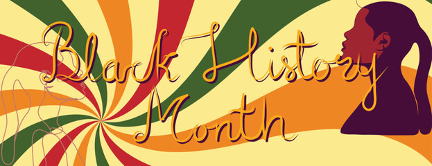 Flat Illustration Banner of Black History Month
