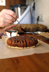 Freshly made homemade organic chocolate cake