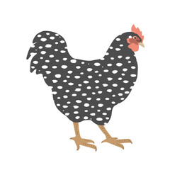 Speckled cock icon, dappled rooster vector illustration isolated on white. Funny and cute cockerel bird, Easter or farm theme design element. © Toltemara