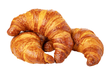 fresh croissant on transparent background. png file