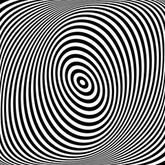 Twisting Whirl Motion and 3D Illusion in Abstract Op Art Striped Lines Pattern.