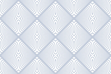Abstract Seamless Geometric Checked Pattern. Striped Wavy Lines Texture.