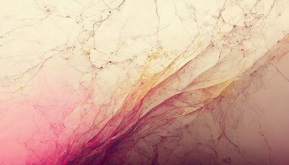 Abstract luxury marble background. Pink and gold colors. Generative AI