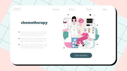 Oncologist web banner or landing page. Cancer disease modern