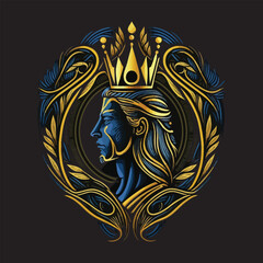 Crown of King Mascot Logo Design Illustration For Esport