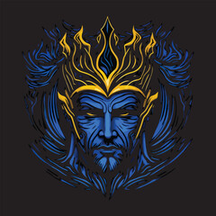 Crown of King Mascot Logo Design Illustration For Esport