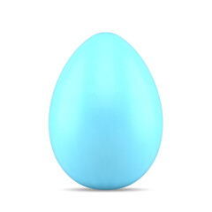 Blue glossy Easter egg 3d icon vector illustration. Minimalist chicken nourishment product