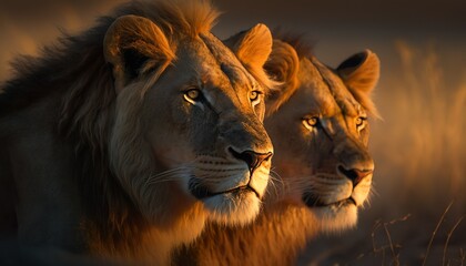 Lions in the Savannah