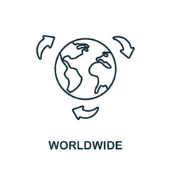 Worldwide line icon. Monochrome simple Worldwide outlineicon for templates, web design and infographics