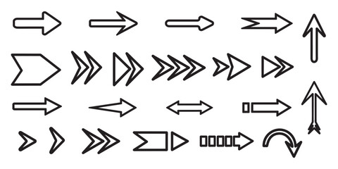 Set of black vector arrows, vector illustration collection of arrows vector icon.