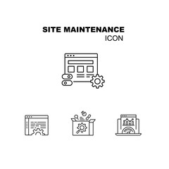 Website Maintenance Icon. Keeping Your Site Running Smoothly. Vector editable stroke and color.