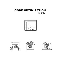 Code Optimization Icon for Improved SEO: Boost Your Website's Search Engine Ranking. Vector editable stroke and color.