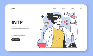 Obraz premium INTP MBTI type. Character with the introverted, intuitive, thinking,