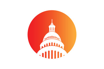 Capitol building logo design vector template