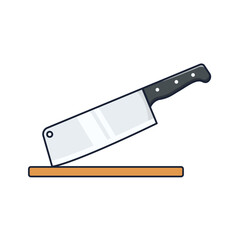 Floating kitchen knife cartoon icon vector illustration. suitable for food icon concept vector isolated on white background